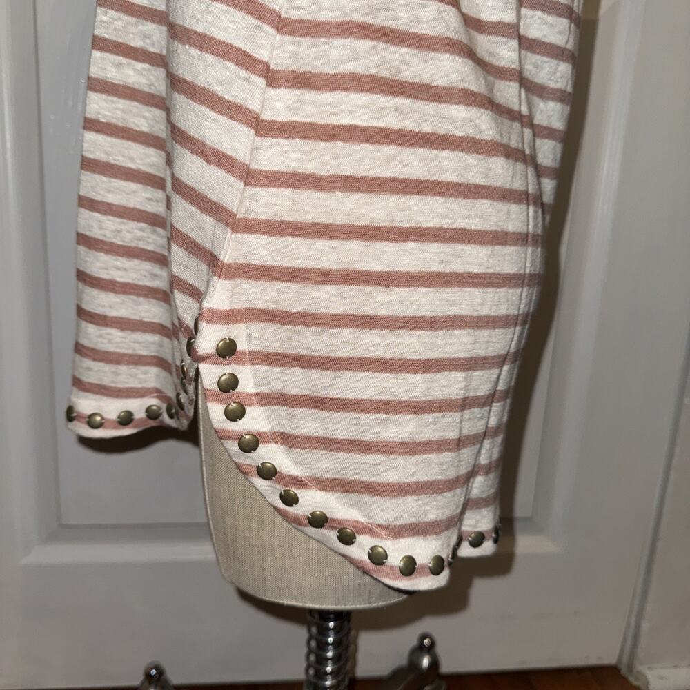 NEW J.Crew Women’s Striped 100% Linen Tank Pink Cream Size M - Picture 4 of 9